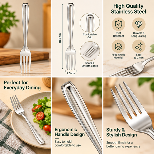 12-Piece Stainless Steel Fork Set