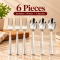 6-Piece Stainless Steel Fork & Spoon Set