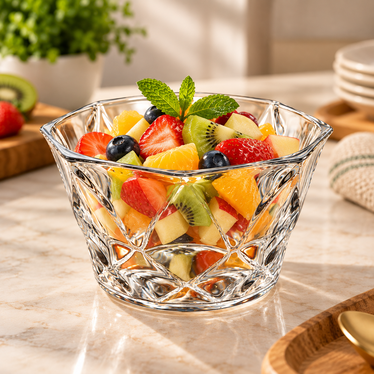 Plastic Serving Bowl for Fruit & Salad