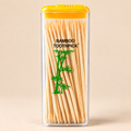 Bamboo Toothpicks with Dispenser – 60 Pieces