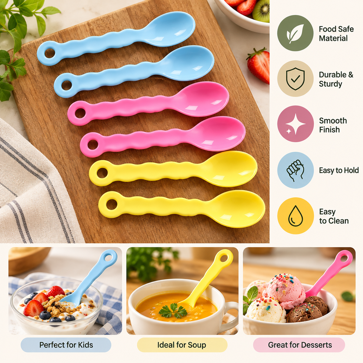 6-Piece Reusable Serving Spoon Set